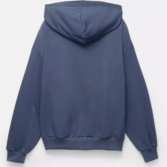 Organic Cotton Blue Hoodie - Picture 3 of 4